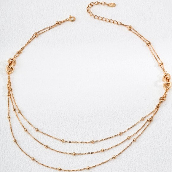 ✨ Artisan Original Layered Satellite Chain Necklace | S925 Gold Minimalist - Picture 1 of 11